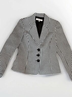 Jones Studio Houndstooth Blazer in Black & White Size 4 Like New